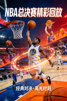 体育节目《NBA总决赛精彩回放》海报，篮球赛事集锦